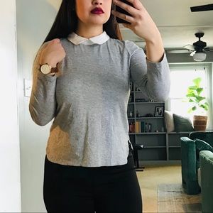 J. Crew three quarter sleeve collar tee shirt